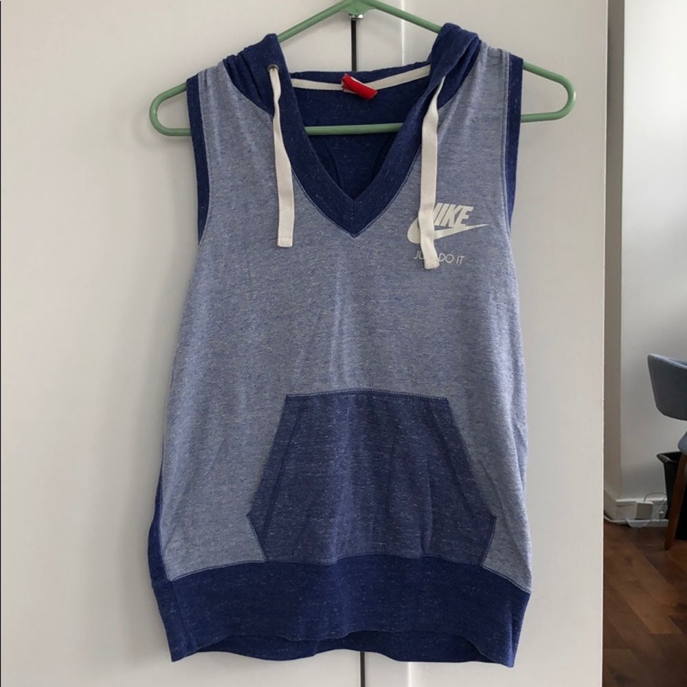 Blue Nike Sleeveless Hoodie